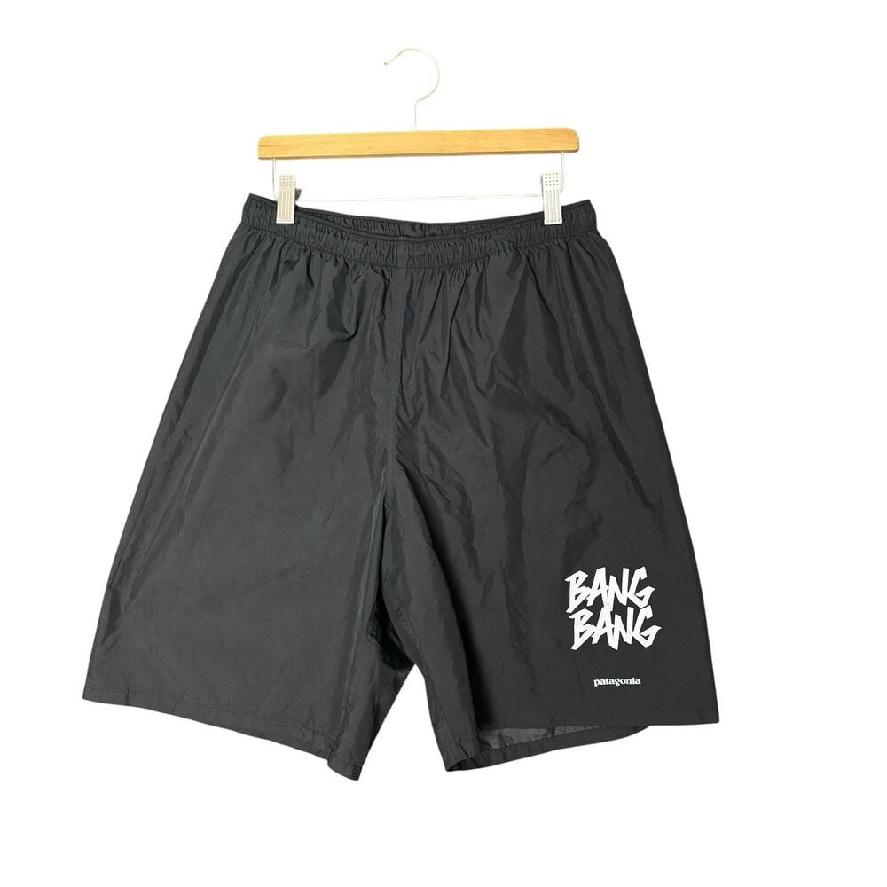 Patagonia Baggies Shorts Mens S Black Bang Bang Graphic Outdoor Swim Athletic